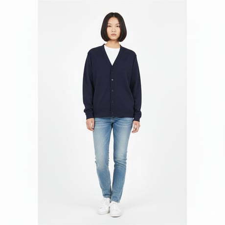ネコべロス【ネイビー】ルーズフィット カーディガン