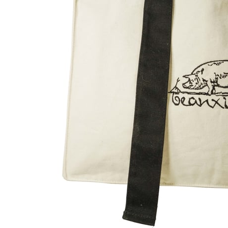 be刺繍カラーハンドルトート【ナチュラル x ナイトブラック】大サイズ