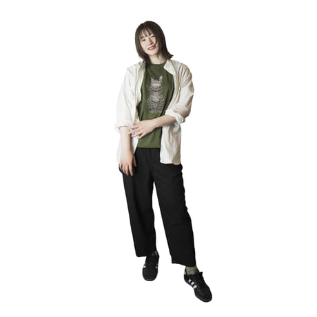 キジトラ（全身） 【Dグリーン】BIG半袖Tシャツ
