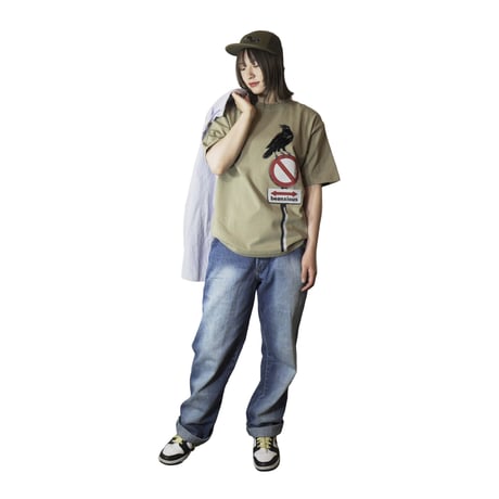 ヤタガラス【アシッドカーキ】BIG半袖Tシャツ