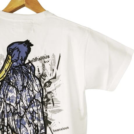 後ハシビロコウ【ナチュラル】半袖ポケット付きTシャツ