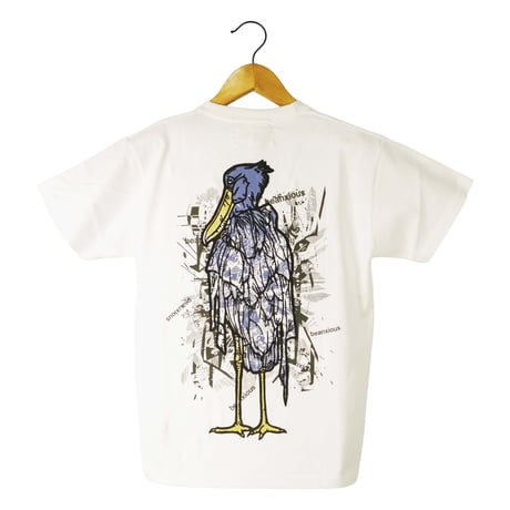 後ハシビロコウ【ナチュラル】半袖ポケット付きTシャツ