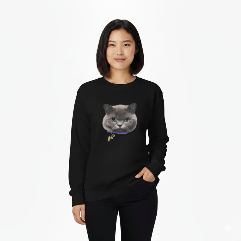 ブリティッシュショートヘア 【ブラック】ワイドトレーナー