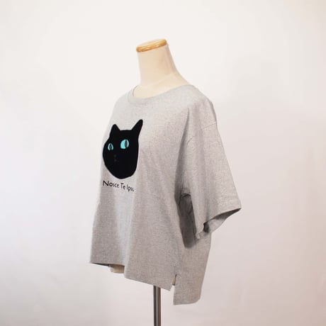 ネコにらみ 【ヘザーグレー】BIG半袖Tシャツ