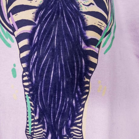 シマウマ左胸【ライトパープル】半袖Tシャツ