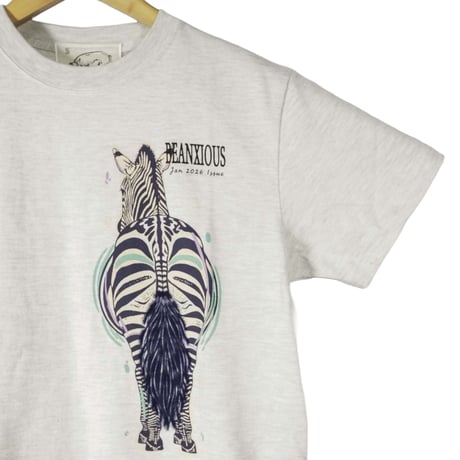 シマウマ左胸【オートミール】半袖Tシャツ