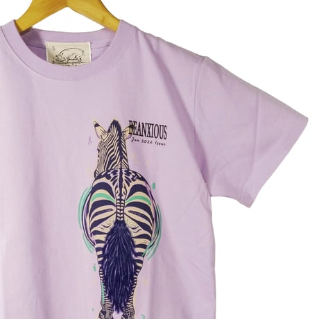 シマウマ左胸【ライトパープル】半袖Tシャツ
