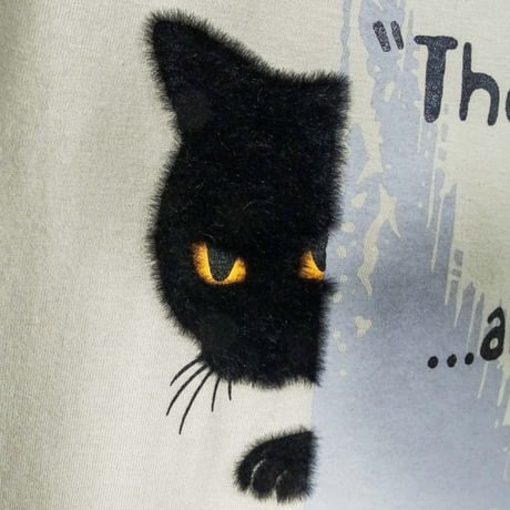 のぞき猫 【ミルキーグレー】オーガニックコットン長袖Tシャツ