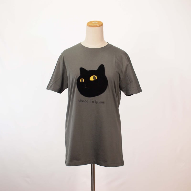 ネコにらみ 【チャコール】半袖Tシャツ | ビーアンキシャス