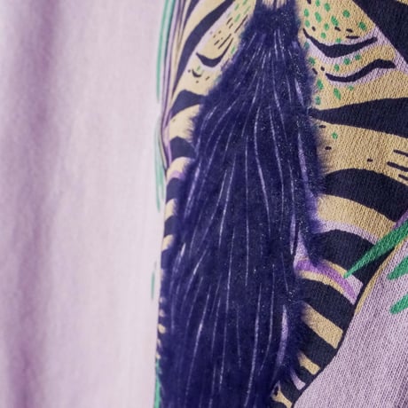 シマウマ左胸【ライトパープル】半袖Tシャツ