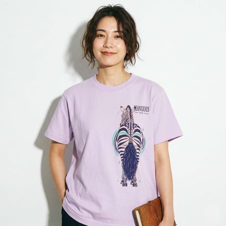 シマウマ左胸【ライトパープル】半袖Tシャツ