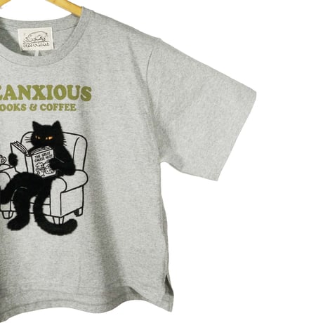 Books&coffee【ヘザーグレー】WOMEN'SオーバーTシャツ