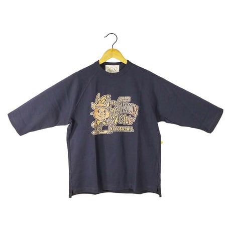 ラクロス 【ネイビー】7分袖ワイドラグランTシャツ