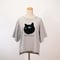 ネコにらみ 【ヘザーグレー】BIG半袖Tシャツ