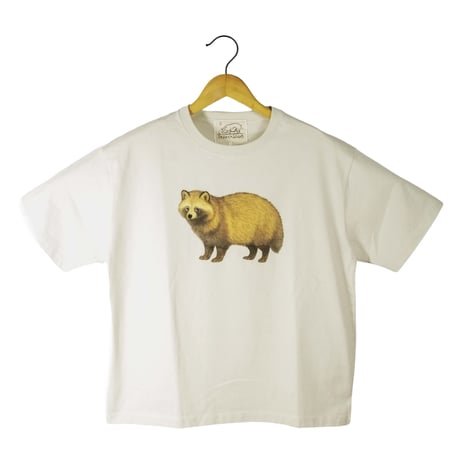 タヌキ【グレージュ】半袖ワイドBOXシルエットTシャツ
