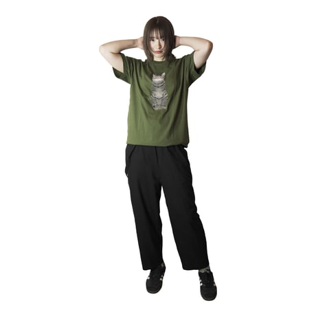 キジトラ（全身） 【Dグリーン】BIG半袖Tシャツ