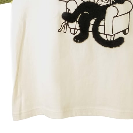 Books&coffee【ヴィンテージナチュラルxライトオリーブ】半袖ラグランTシャツ