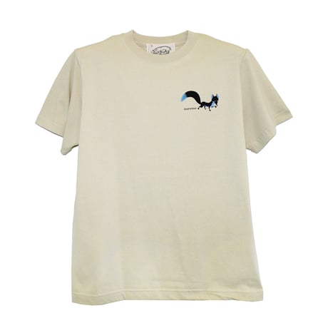 青いキツネ【ナチュラル】半袖Tシャツ (kidsサイズ有り)