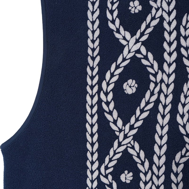 ボアニット rear 毛糸【ネイビー】マイクロフリース フルジップ ベスト