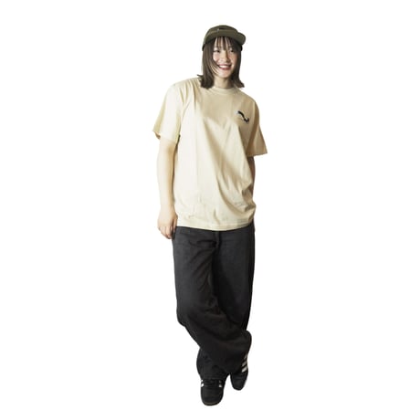 青いキツネ【ナチュラル】半袖Tシャツ (kidsサイズ有り)