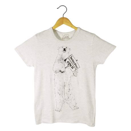 白クマ【オートミール】半袖トライブレンドTシャツ