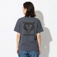 シャー猫【デニム】半袖ポケット付きTシャツ