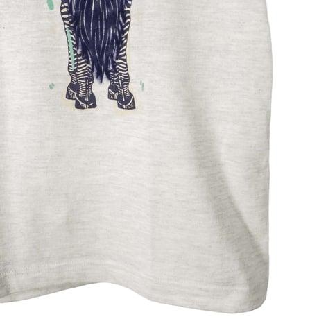 シマウマ左胸【オートミール】半袖Tシャツ