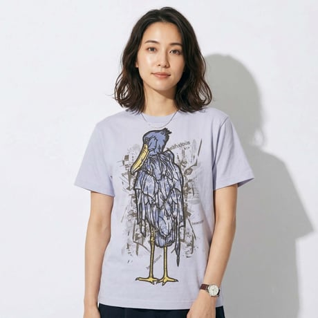 前ハシビロコウ【コメットブルー】プレミアム半袖Tシャツ