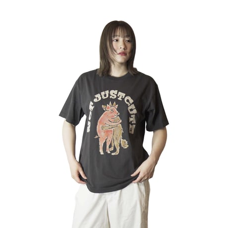 ブタとオオカミ【ブラック】半袖Tシャツ