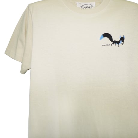 青いキツネ【ナチュラル】半袖Tシャツ (kidsサイズ有り)