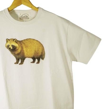 タヌキ【グレージュ】半袖ワイドBOXシルエットTシャツ