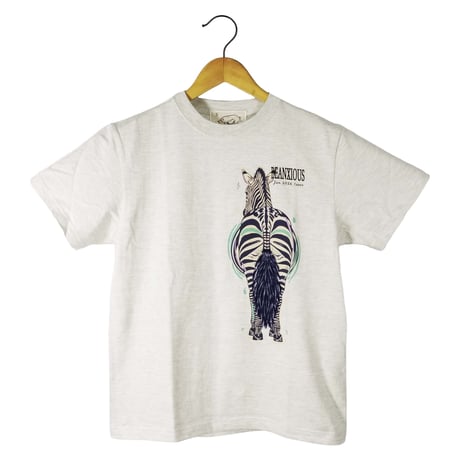 シマウマ左胸【オートミール】半袖Tシャツ