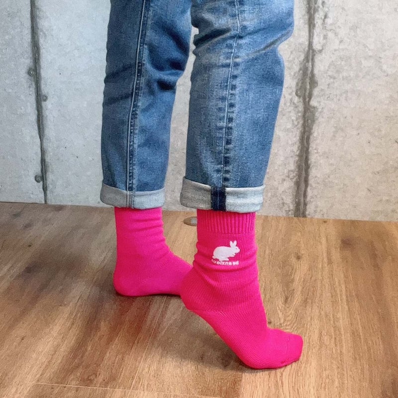 PEACEMINUSONE - PEACEMINUSONE SOCKS ソックス オレンジ ピンク PEACEMINUSONE SOCKS ソックス オレンジ ピンク PEACEMINUSONE