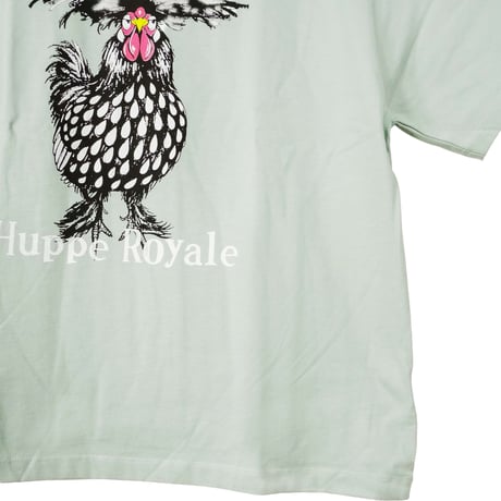 ウーダン鶏 【スモーキーグリーン】半袖ワイドBOXシルエットTシャツ