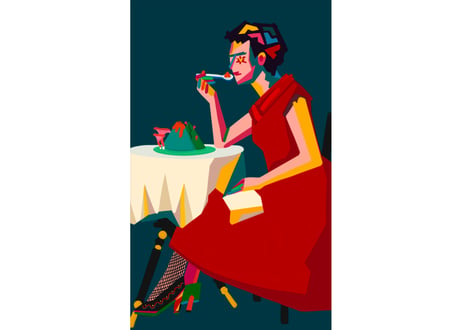 CHOI  オリジナルマグカップ［woman stting at cafe］