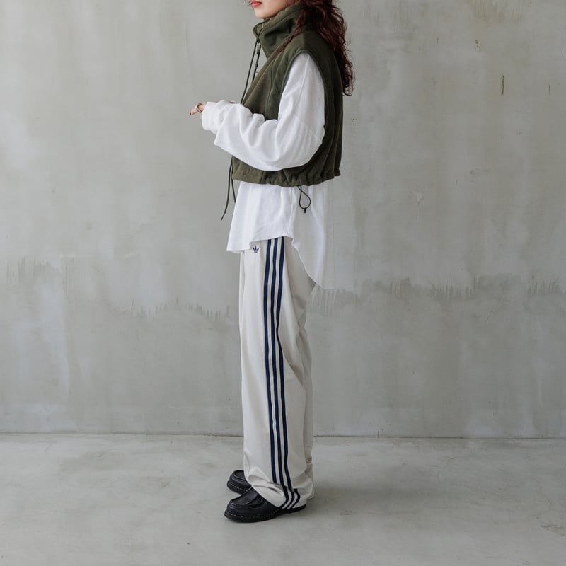 【24AW】ウールコットン　フリースジップ　ベスト クロップドフリースベスト カーキ【24701】 | Clotho.