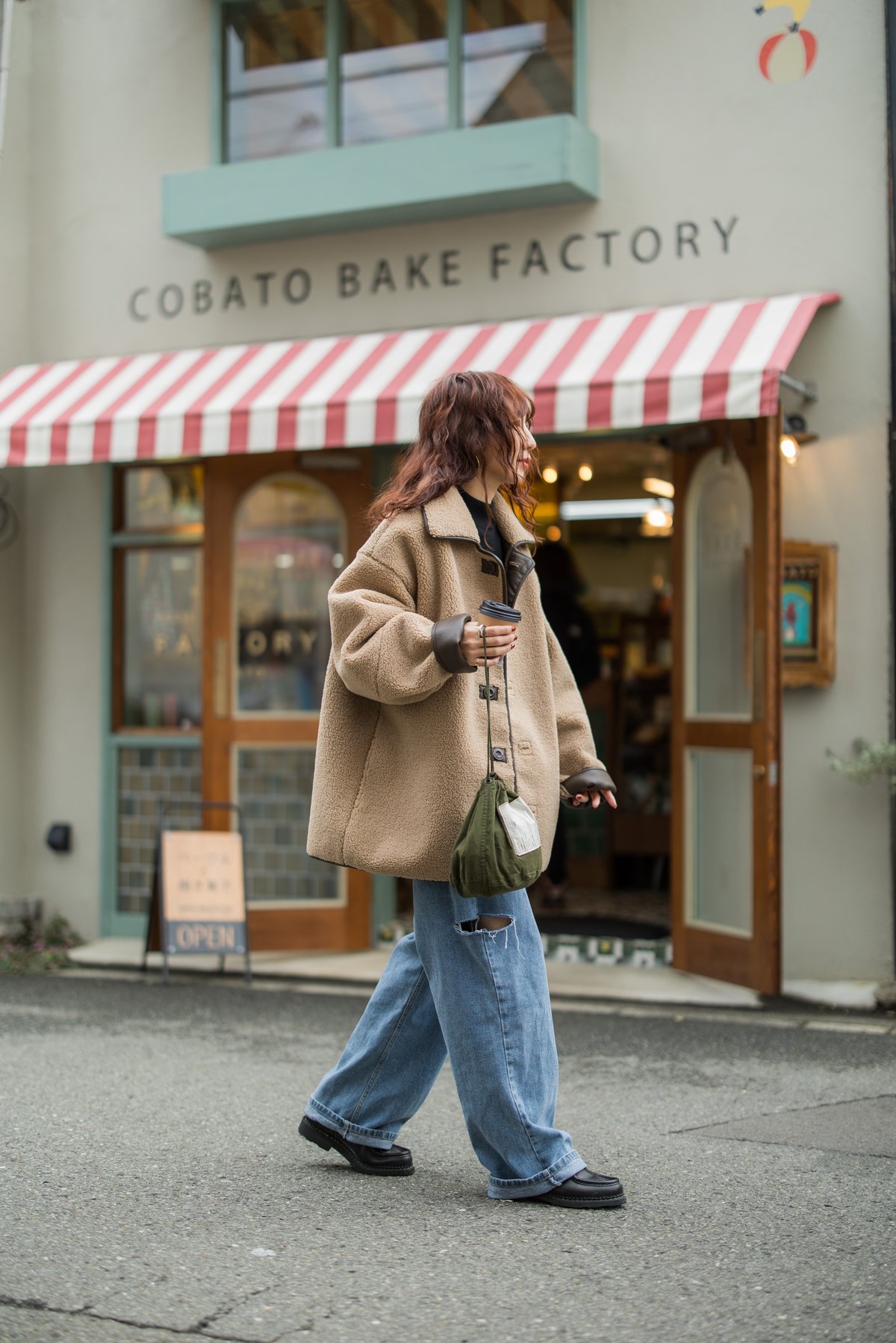 Clotho.クロトボアボンディングコートベージュブラウン kumika