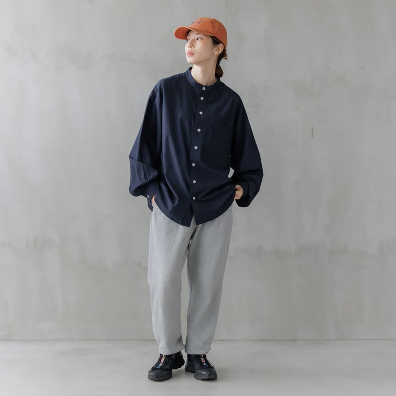 スタンドカラーオーバーシャツ ネイビー【24301】 | Clotho.