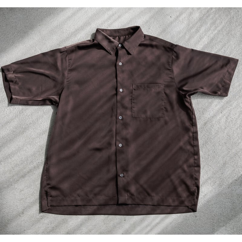 ヴィンテージサテン半袖シャツ ブラウン【24401】 | Clotho.
