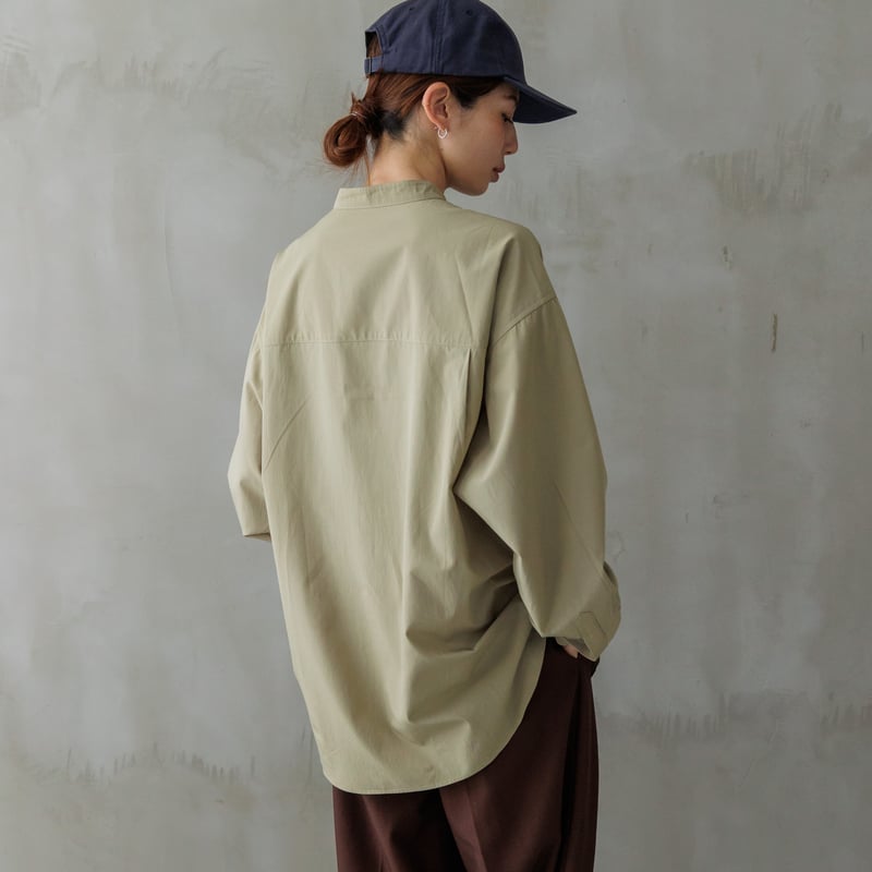 専用です。nagonstans ベージュのオーバーサイズシャツ スタンドカラーオーバーシャツ ベージュ【24301】 | Clotho.