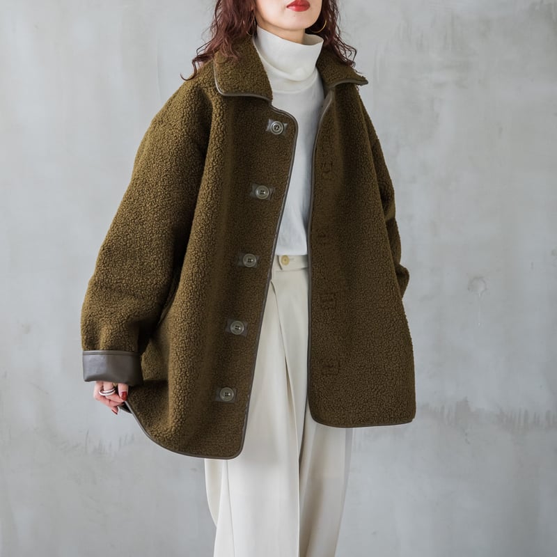 さやか様専用 ボンディングフーデッドコート カーキ