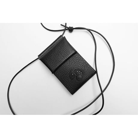 Leather Hang Neck Minimal Wallet / Reon Icon Design ( 88 Colors )