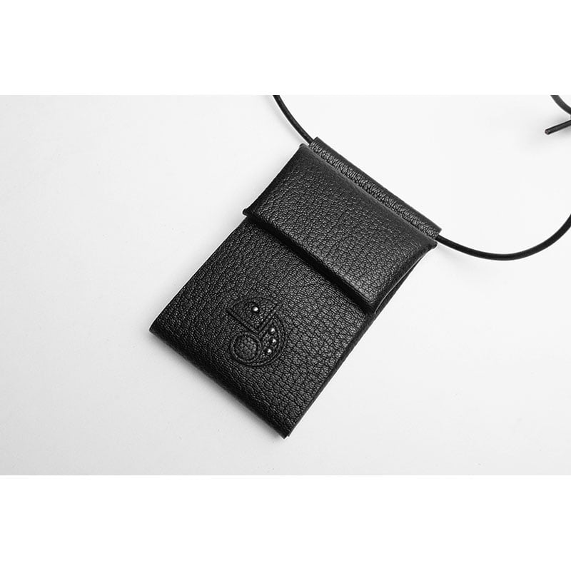 Leather Hang Neck Minimal Wallet / Reon Icon De