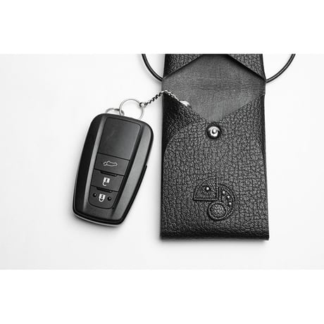 Leather Hang Neck Minimal Wallet / Reon Icon Design ( 88 Colors )