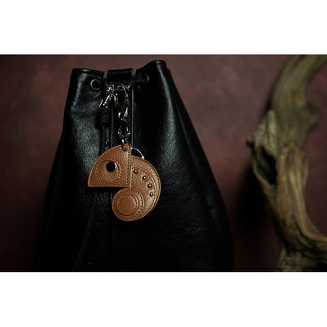Leather Key Holder ( Small ) / Reon Icon 005 Design ( Brown )