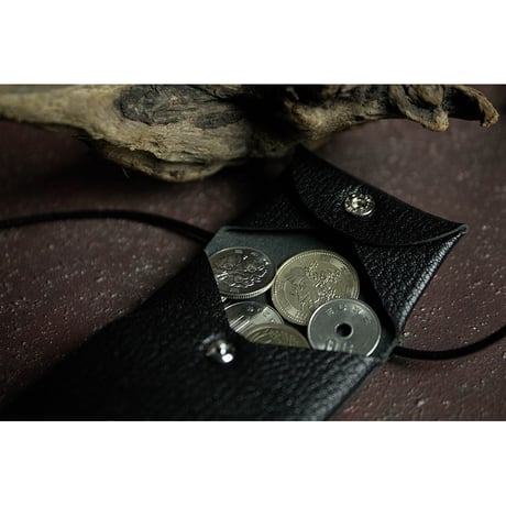 Leather Hang Neck Minimal Wallet / Reon Icon Design ( 88 Colors )
