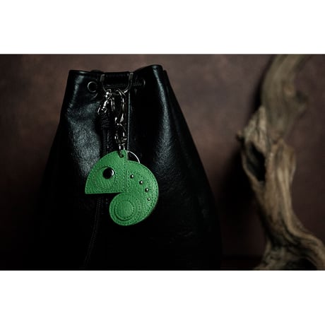 Leather Key Holder ( Small ) / Reon Icon Design ( Green )
