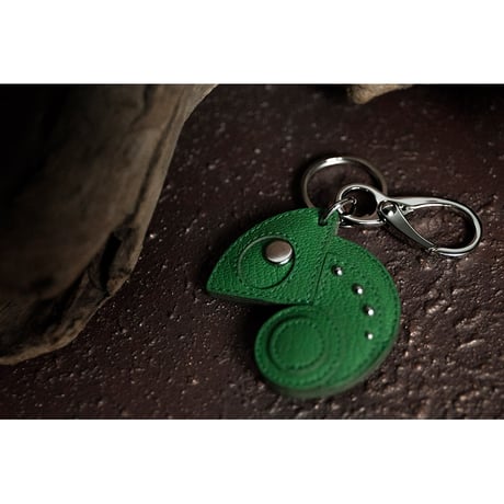 Leather Key Holder ( Small ) / Reon Icon Design ( Green )