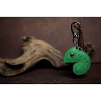 Leather Key Holder ( Small ) / Reon Icon Design ( Green )