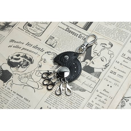 Leather Rotary 5 Pieces Key Holder / Reon Icon Design ( 88 Colors )